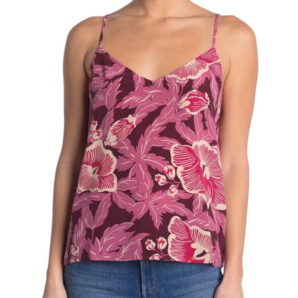 Equipment Layla Silk Red Violet Floral Cami Top XS - Picture 1 of 12